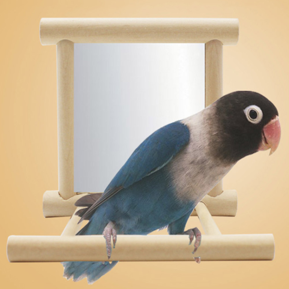 Wooden Pet Toy Mirror for Brids