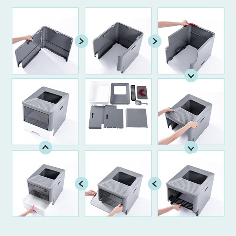 Litter Boxes for Large Cats Foldable Litter Box