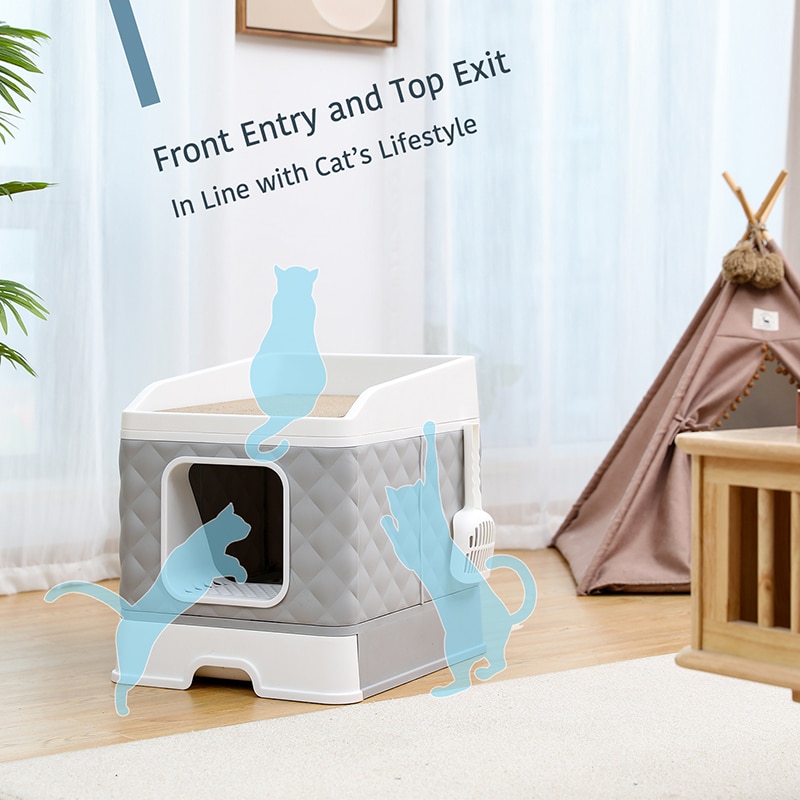 Litter Boxes for Large Cats Foldable Litter Box