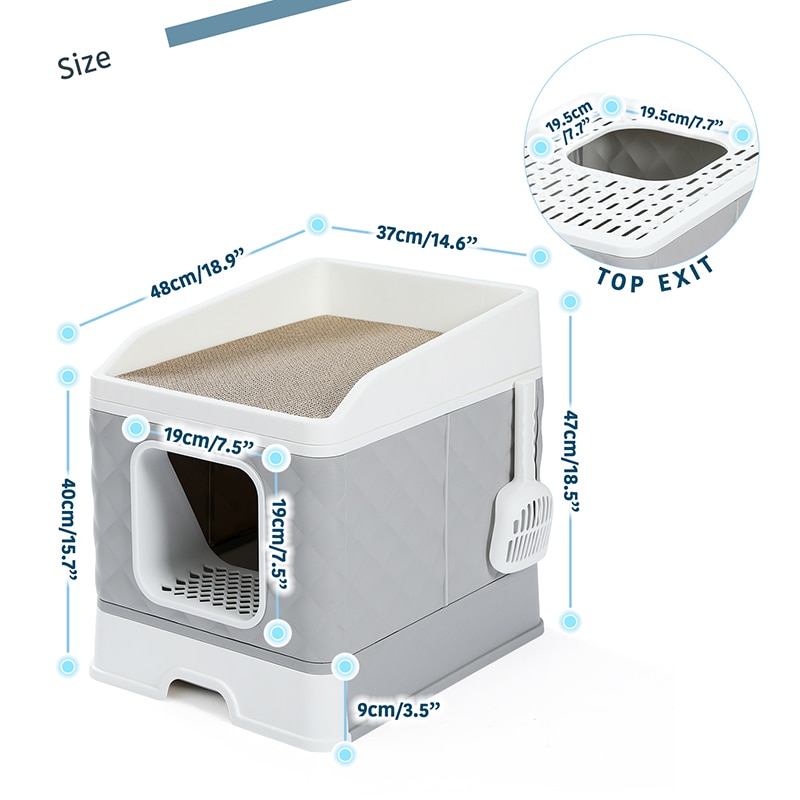 Litter Boxes for Large Cats Foldable Litter Box