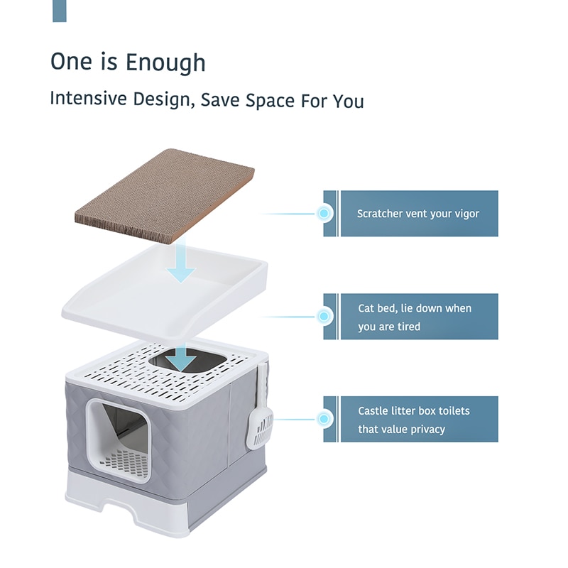 Litter Boxes for Large Cats Foldable Litter Box