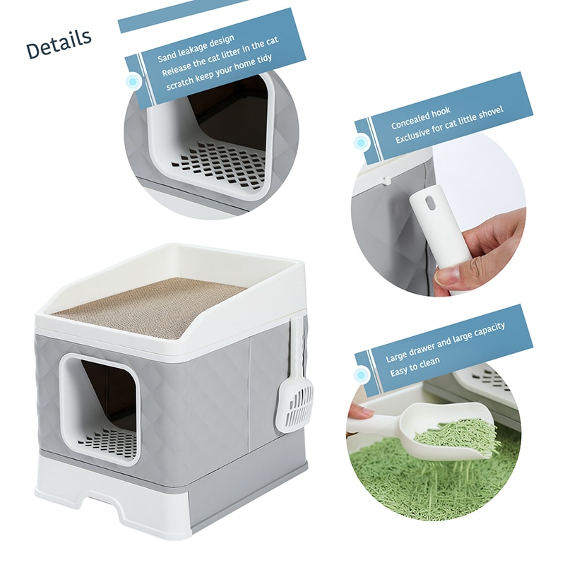 Litter Boxes for Large Cats Foldable Litter Box