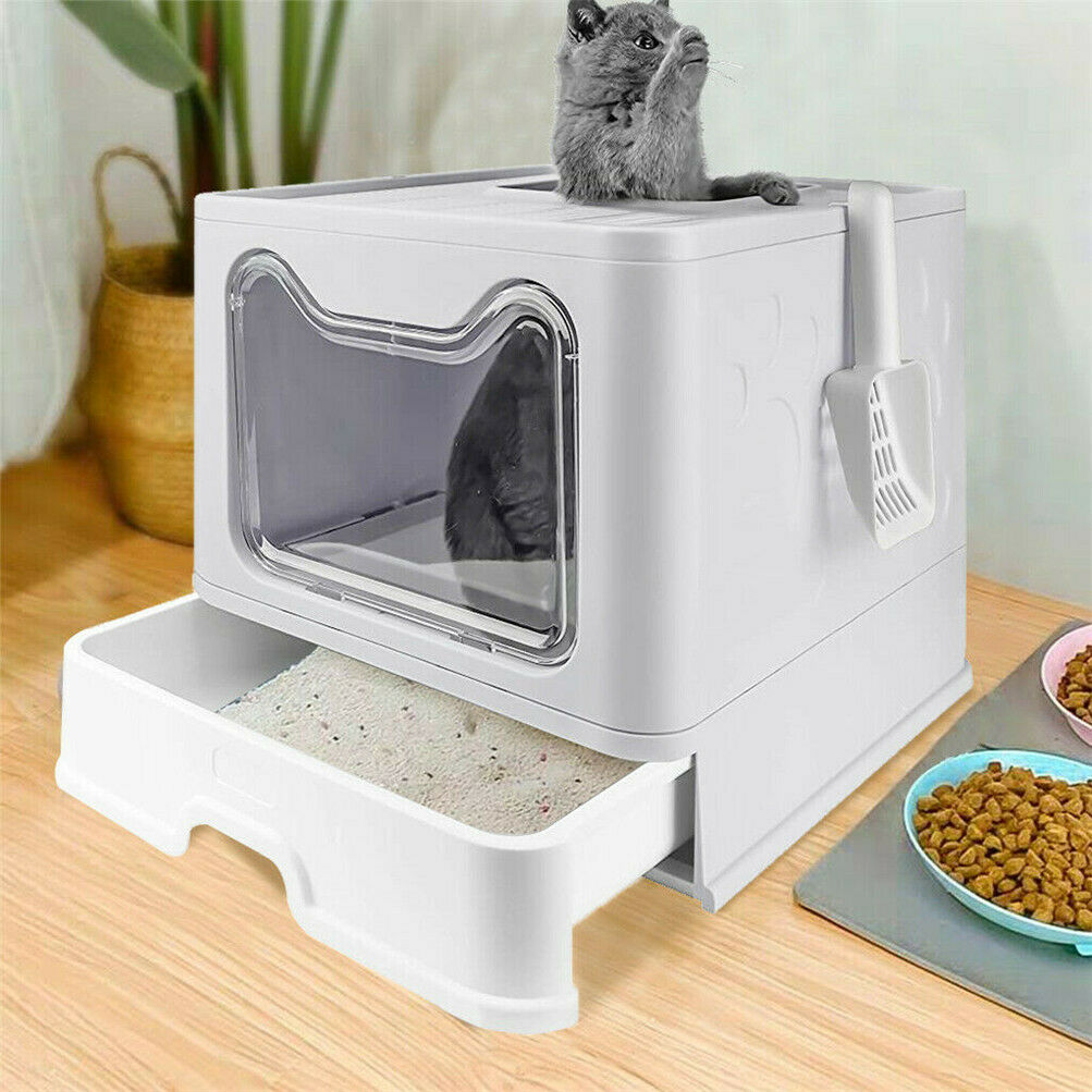 Top Entry Cat Litter Box with Lid