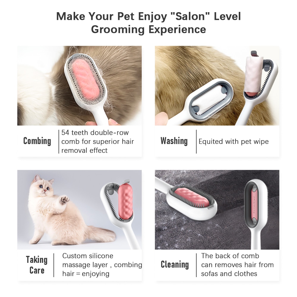 Multifunctional Silicone Dog Cat Grooming Hair Brush Comb