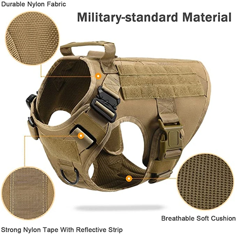 K9 Tactical Military Vest, Training Dog Harness and Leash Set