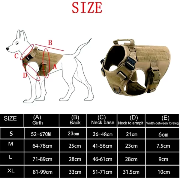 K9 Tactical Military Vest, Training Dog Harness and Leash Set - Image 6