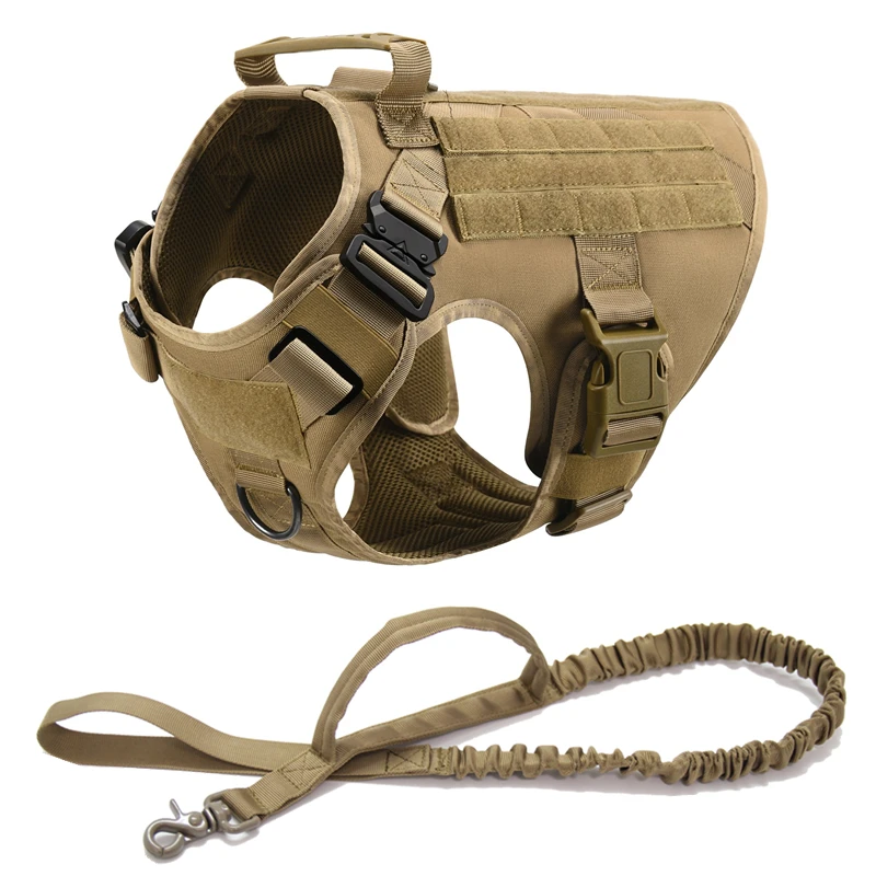 K9 Tactical Military Vest, Training Dog Harness and Leash Set