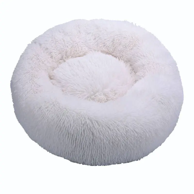Round Soft Long Plush Cat Beds
