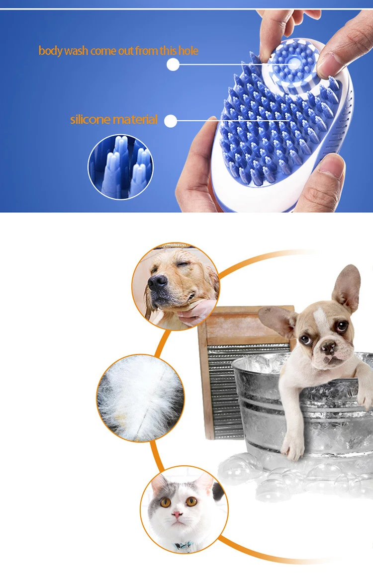 Dog and Cat Bath Brush 2-in-1 SPA Massage Comb