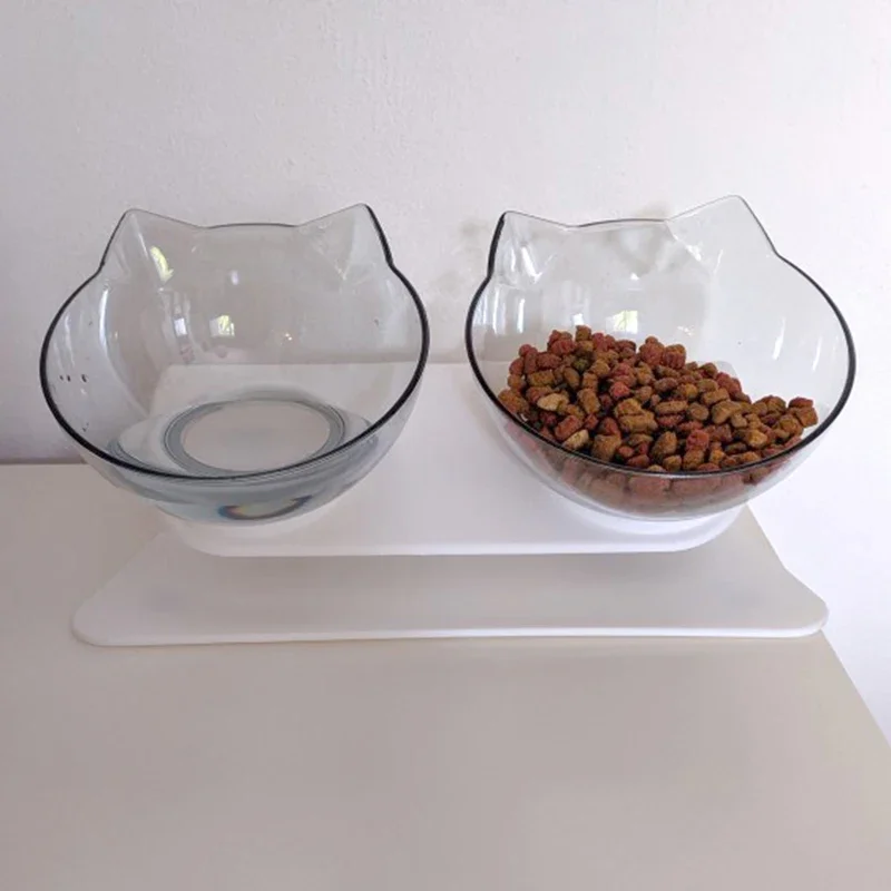 Non-Slip Double Cat or Dog Bowl With Stand