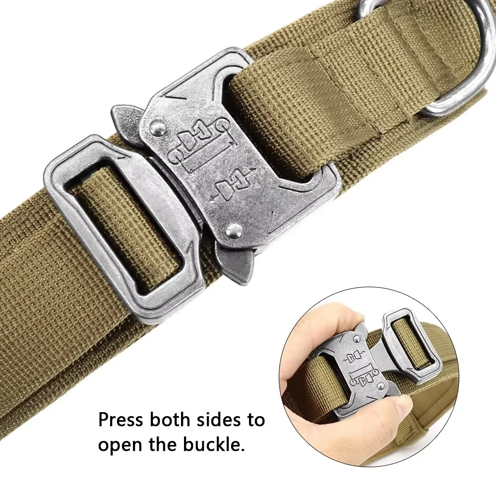 Tactical Police Dog Collar - Durable, Adjustable Nylon for Medium to Large Dogs