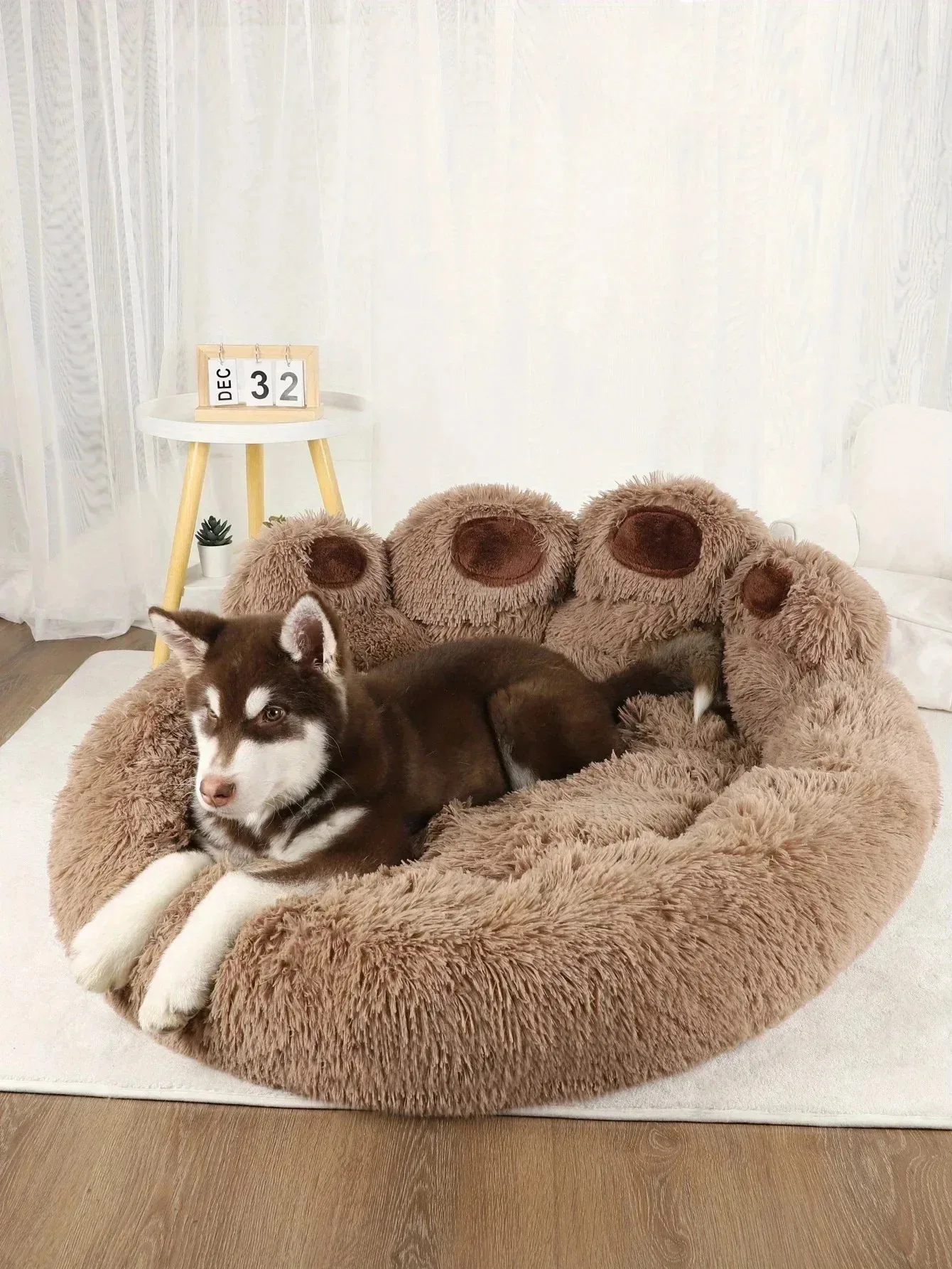 Soft Plush Cat & Dog Bed | Warm Pet Sleeping Sofa for Winter