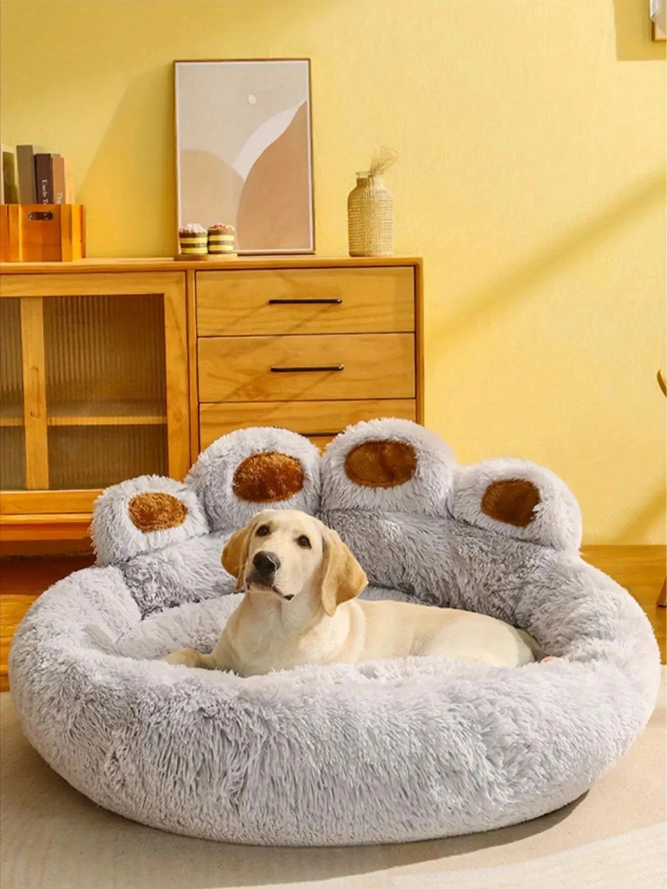 Soft Plush Cat & Dog Bed | Warm Pet Sleeping Sofa for Winter