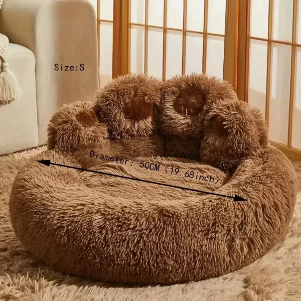 Soft Plush Cat & Dog Bed | Warm Pet Sleeping Sofa for Winter - Image 4