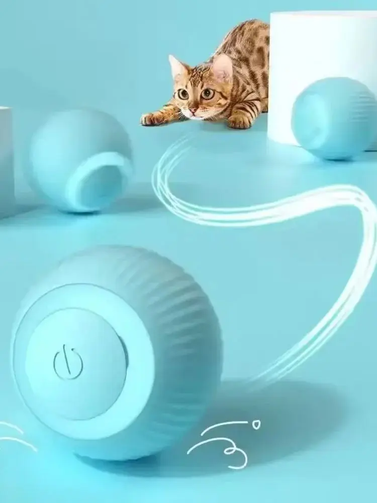 Automatic Rolling Electronic Cat Ball | Interactive Self-Moving Kitten Exercise Toy