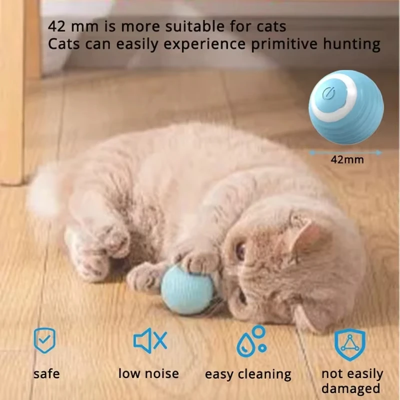 Automatic Rolling Electronic Cat Ball | Interactive Self-Moving Kitten Exercise Toy