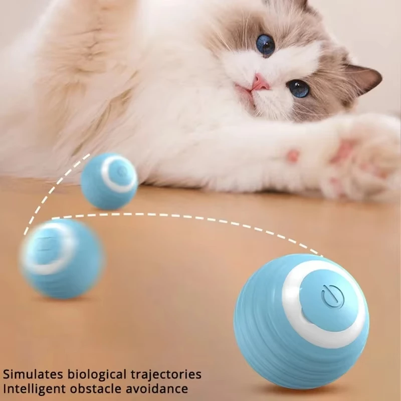 Automatic Rolling Electronic Cat Ball | Interactive Self-Moving Kitten Exercise Toy