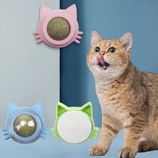 Catnip Treat Ball | Wall-Mounted Rotating Snack for Cats, Kittens - Image 2