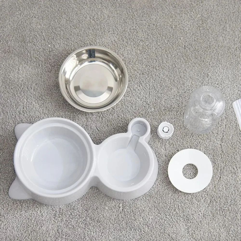 2-in-1 Cat Bowl & Automatic Water Dispenser | Pet Food & Water Feeder