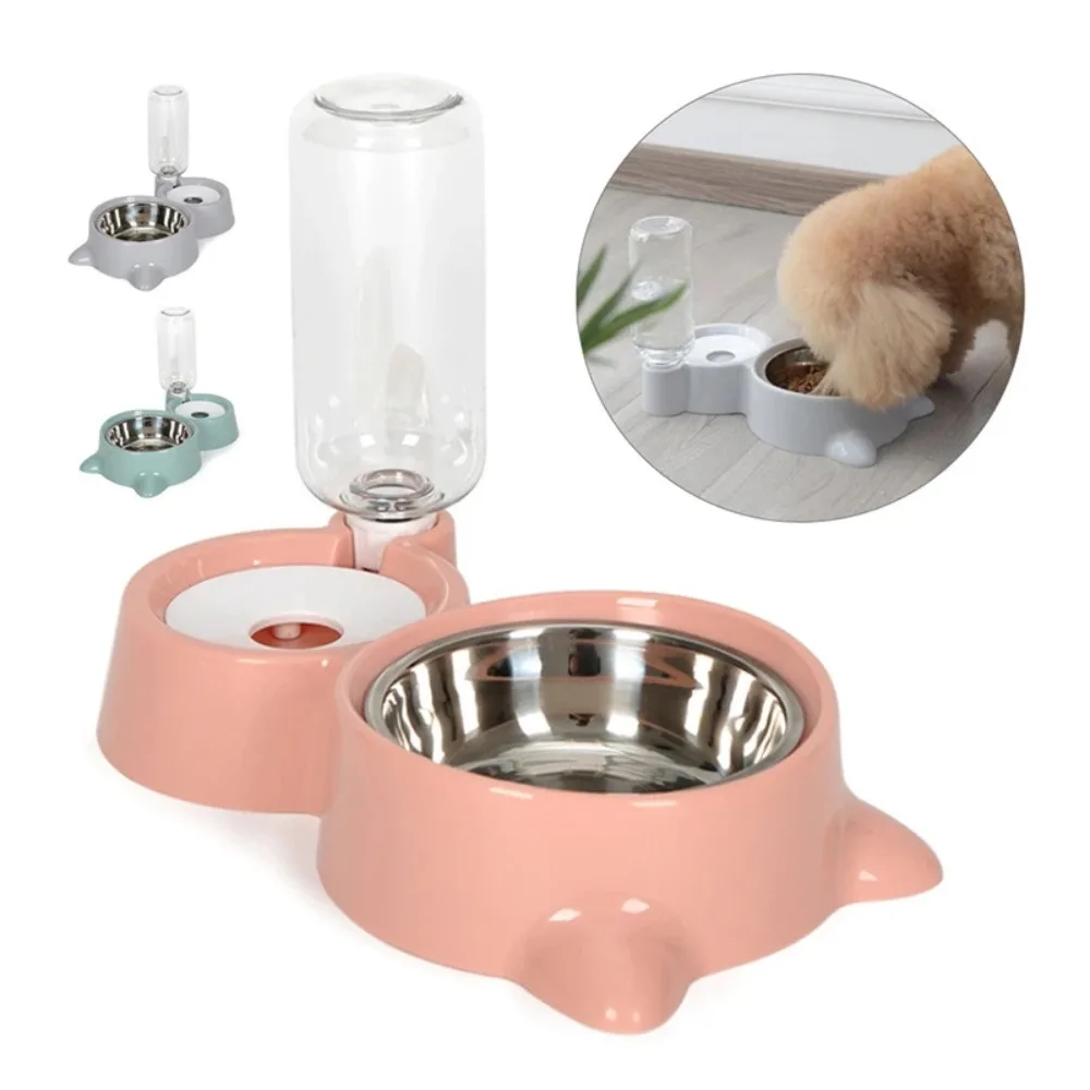 2-in-1 Cat Bowl & Automatic Water Dispenser | Pet Food & Water Feeder