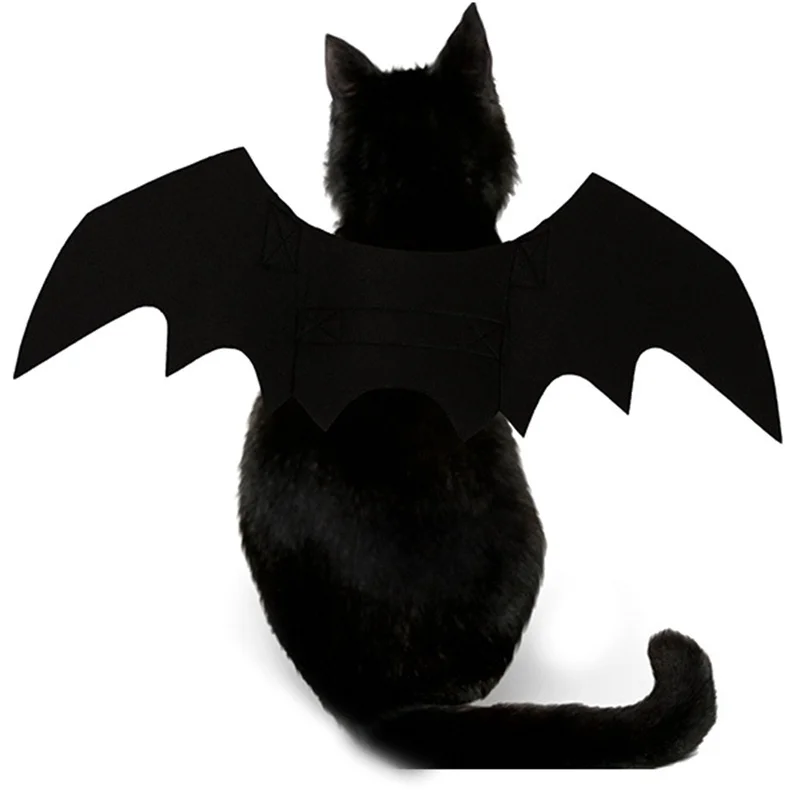 Halloween Bat Wings Pet Costume | Black Felt Harness for Cats & Dogs