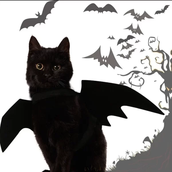 Halloween Bat Wings Pet Costume | Black Felt Harness for Cats & Dogs - Image 4