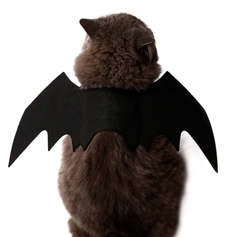 Halloween Bat Wings Pet Costume | Black Felt Harness for Cats & Dogs