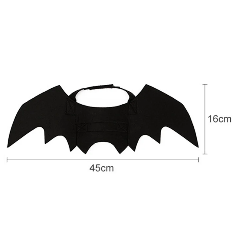 Halloween Bat Wings Pet Costume | Black Felt Harness for Cats & Dogs