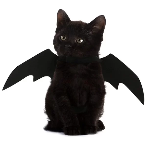 Halloween Bat Wings Pet Costume | Black Felt Harness for Cats & Dogs - Image 3