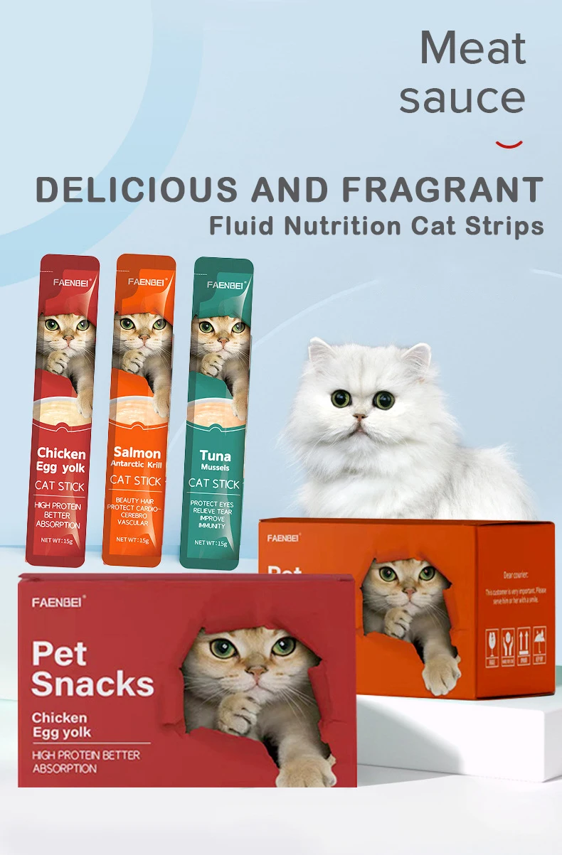 Cat Nutrition Boxed Strips | Chicken, Salmon & Tuna Pet Snacks