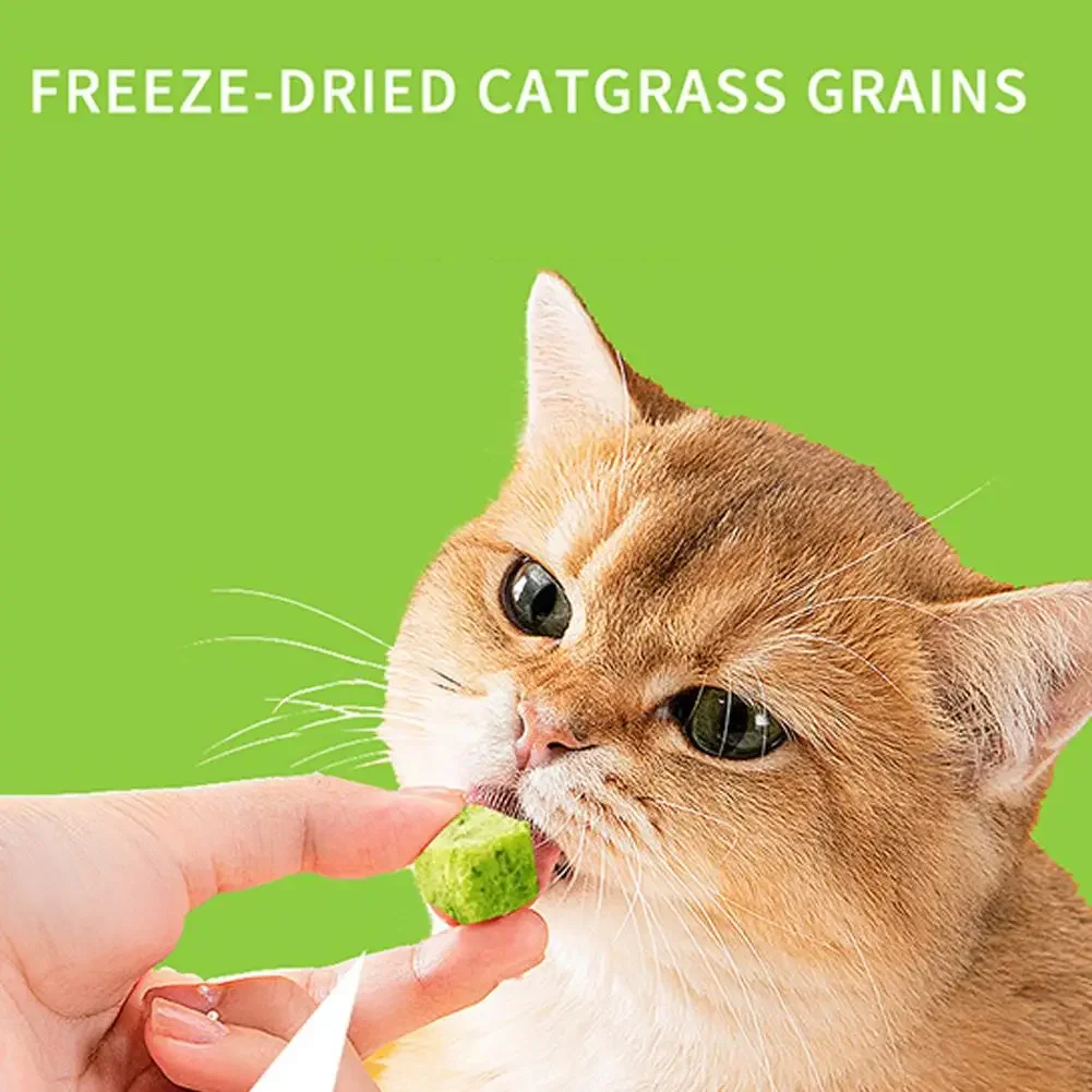 50 g Freeze-Dried Cat Grass Snacks | Teething & Hairball Relief Treats