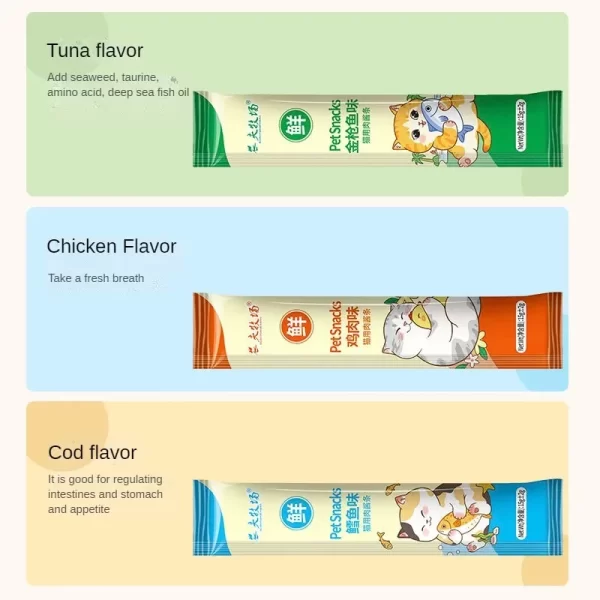 Cat Wet Food Training Treats | Chicken, Tuna & Cod Cat Treats - Image 2