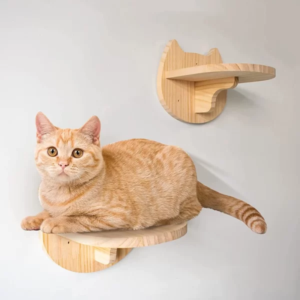 Cat Climbing Shelf Wall-Mounted with Sisal Scratching Post – Multi-Level Cat Stairway and Activity Centre - Image 6