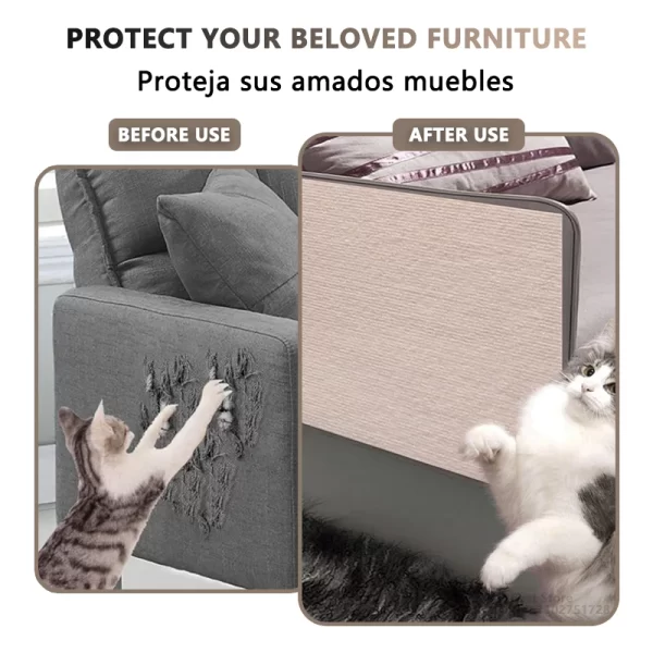 Self-Adhesive Cat Scratching Mat – Sofa Protector & Claw Sharpener for Cats - Image 3