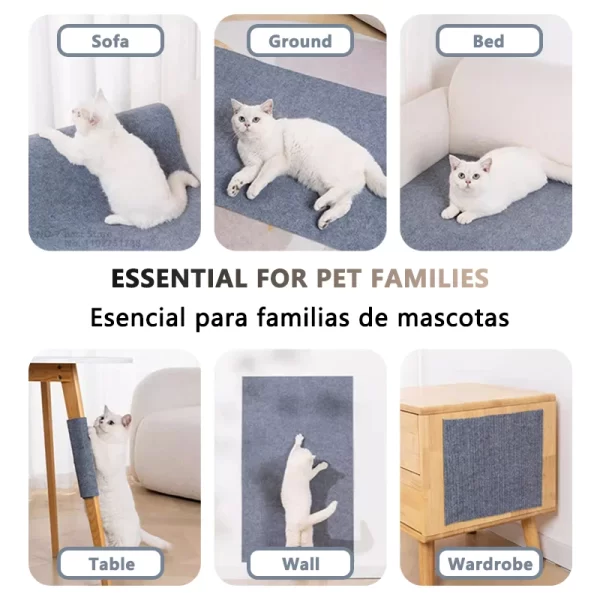 Self-Adhesive Cat Scratching Mat – Sofa Protector & Claw Sharpener for Cats - Image 2