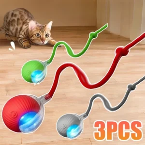Interactive Rolling Ball Cat Toy – Rechargeable Smart Motion Ball with Tail for Indoor Cats