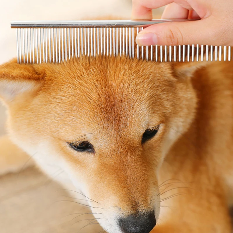 Stainless Steel Pet Grooming Comb Set: Two Combs for Long and Short Coats - Image 2