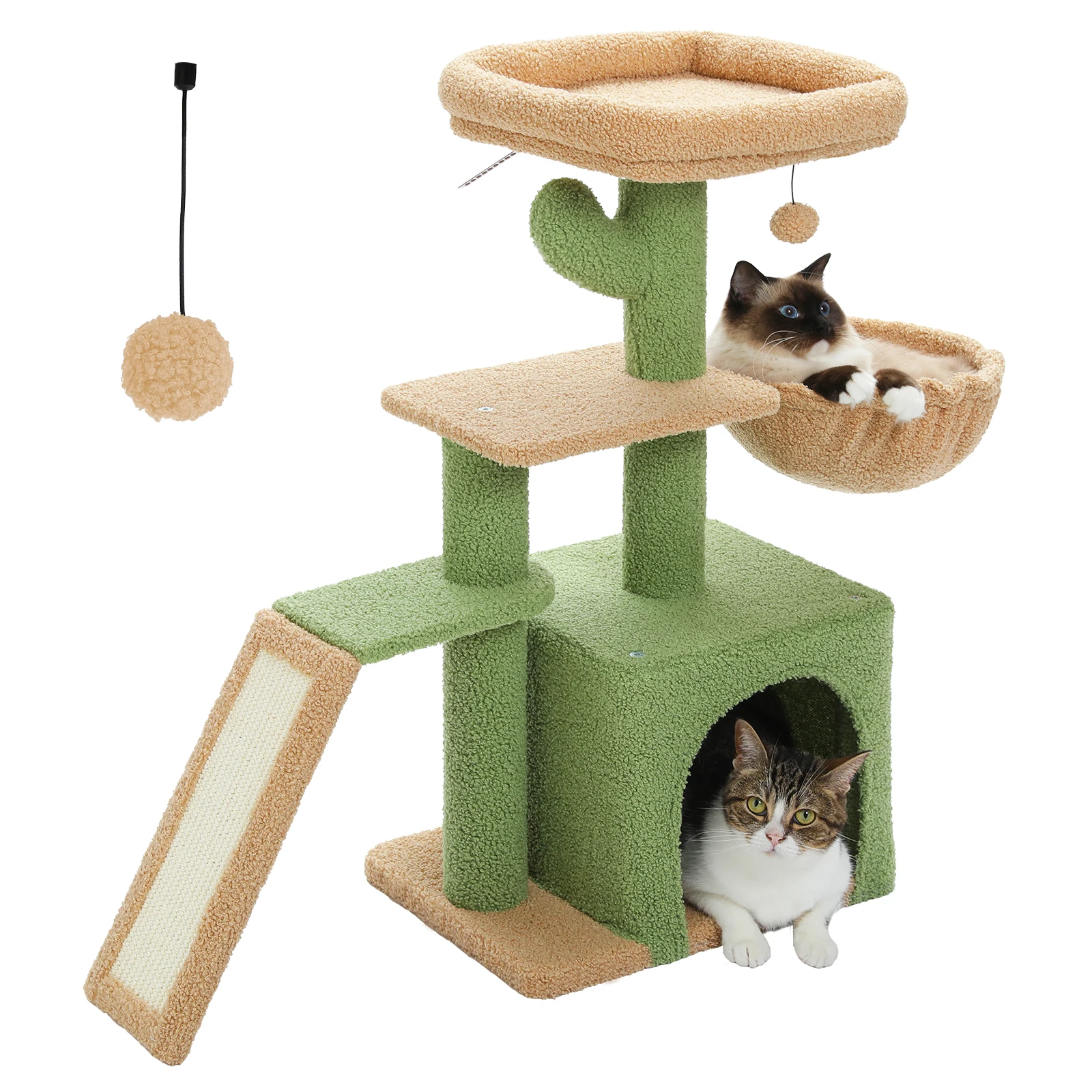 Cat Tree Tower with Scratching Posts, Condo & Hammock – Multi-Level Activity Center for Indoor Cats - Image 7