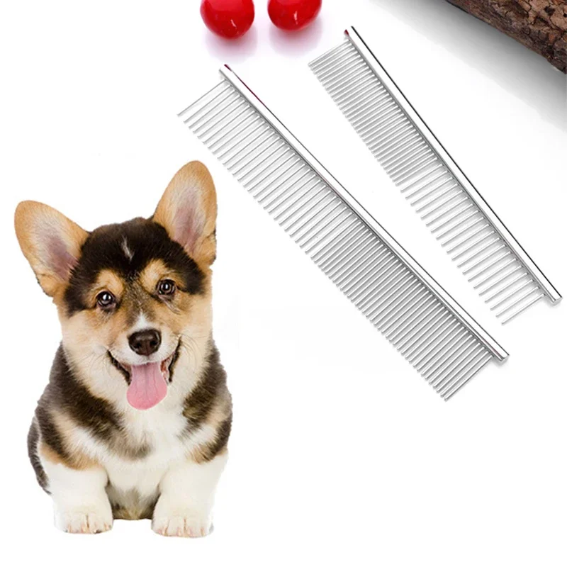 Stainless Steel Pet Grooming Comb Set: Two Combs for Long and Short Coats - Image 4