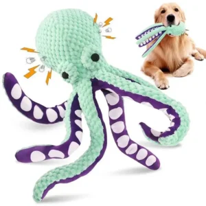 Squeaky Octopus Dog Toy: Crinkle Plush with Long Tentacles for Chewers