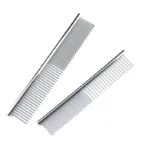 Stainless Steel Pet Grooming Comb Set: Two Combs for Long and Short Coats