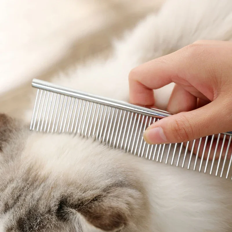 Stainless Steel Pet Grooming Comb Set: Two Combs for Long and Short Coats - Image 5