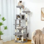 Tall Multi-Level Cat Tree Tower – 54", 65" or 72" with Condo, Hammock, Perches & Sisal Posts