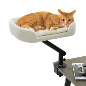 Cat Desk Bed with 360 Degree Rotation: Clamp On Cat Hammock for Your Desk or Table