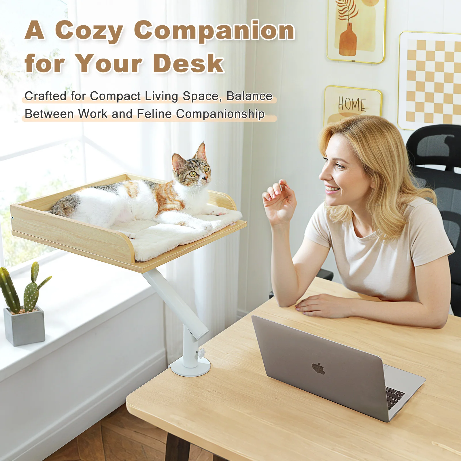 Cat Desk Bed with 360 Degree Rotation: Clamp On Cat Hammock for Your Desk or Table - Image 3