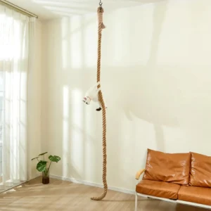 Cat Climbing Rope 9.8 ft: Natural Sisal Cat Climber for Ceiling or Wall Mounting