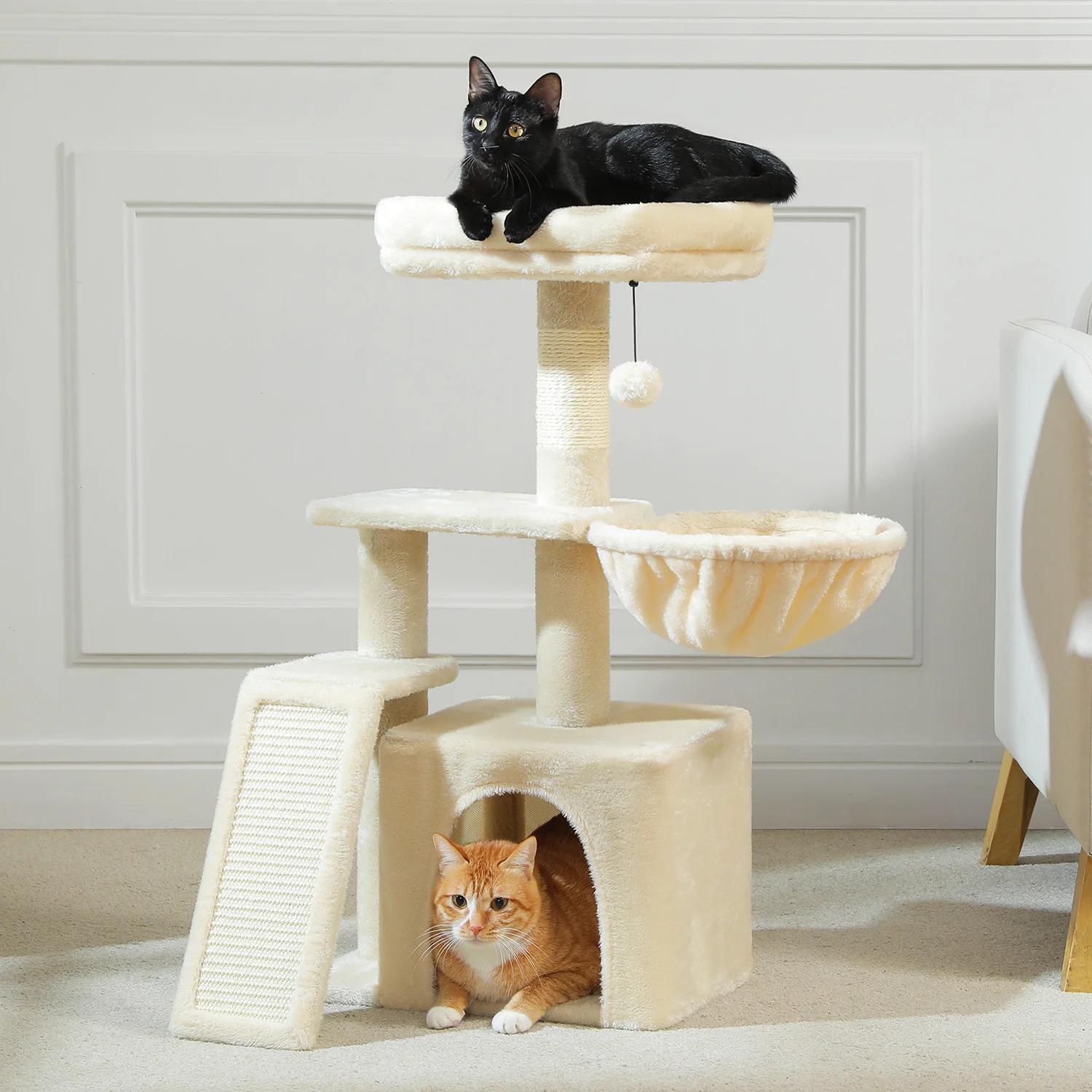Cat Tree Tower with Scratching Posts, Condo & Hammock – Multi-Level Activity Center for Indoor Cats - Image 6