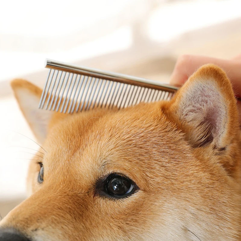 Stainless Steel Pet Grooming Comb Set: Two Combs for Long and Short Coats - Image 3