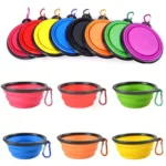 Collapsible Silicone Dog Bowl – Portable Travel Food & Water Bowl with Carabiner Clip