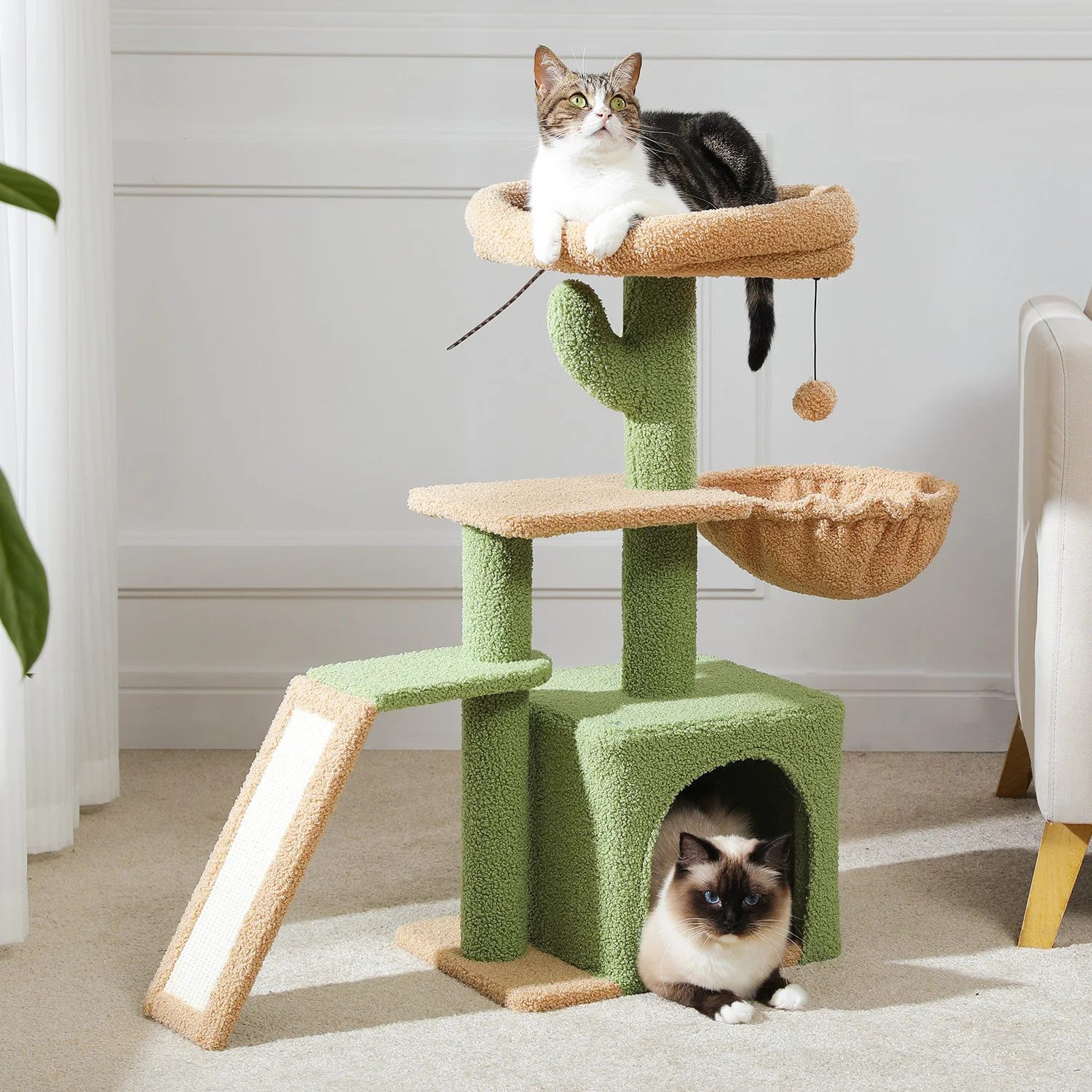 Cat Tree Tower with Scratching Posts, Condo & Hammock – Multi-Level Activity Center for Indoor Cats - Image 3